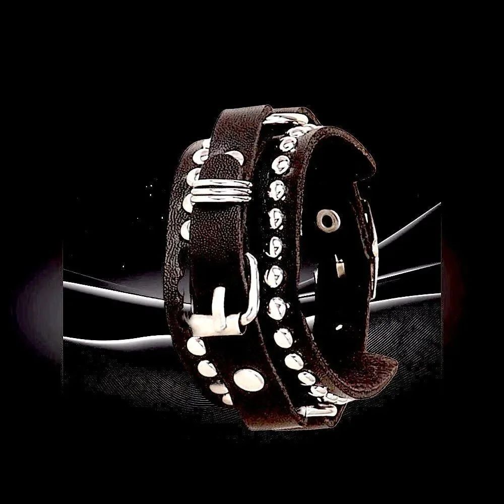 Leather Buckle Bracelet l Grunge l Trend l Rock l Black or White l New